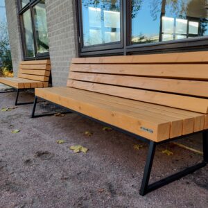 Douglas tuinbank met stalen frame kopen - Luxe loungebanken op maat laten maken bij Eikshout Zwolle